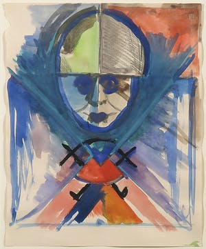 Kees Smits - Aquarel, Portret - Ingelijst kopen? Bied vanaf 60!