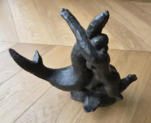 Nic Jonk - Groen gepatineerd bronzen beeld - Zee - 1976 - 1/1 (origineel) - 30 x 28 x 15 cm kopen? Bied vanaf 1150!