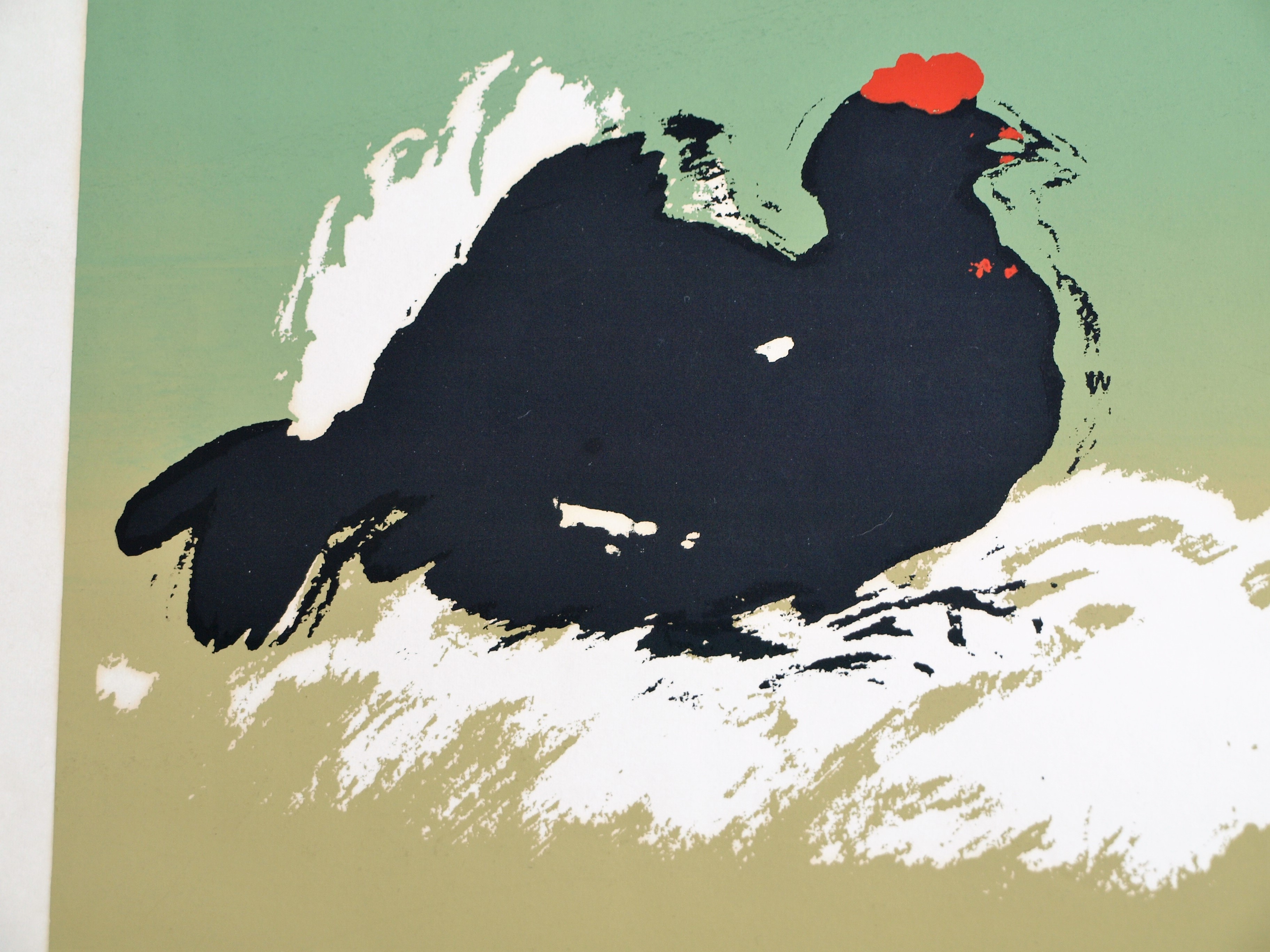 Niet of onleesbaar gesigneerd - Zeefdruk , 2 Zwarte kippen – gesigneerd – 1980 – oplage 10/20 kopen? Bied vanaf 1!