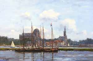 Frits Goosen - C2482 - De haven van Veere verkocht voor € 1250!
