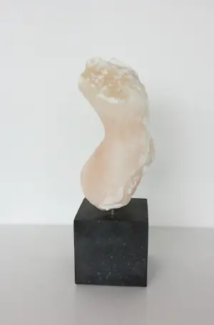 Angelo Moyano - Sculptuur van natuursteen / albast op sokkel, Vrouwentorso kopen? Bied vanaf 400!