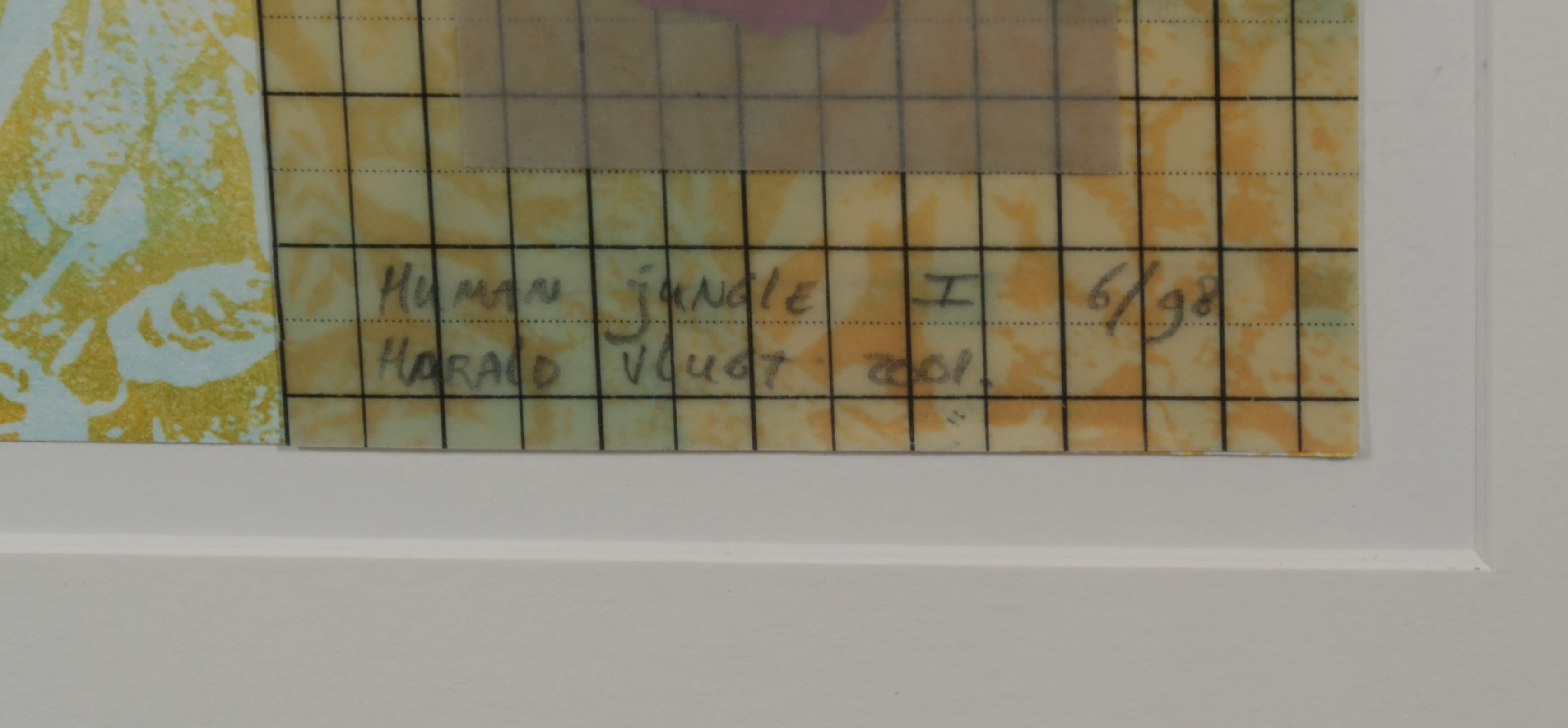 Harald Vlugt - Zeefdruk en Collage, Human Jungle I - Ingelijst kopen? Bied vanaf 40!