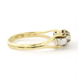 18k bicolour gouden ring met briljant en single cut geslepen diamant tot. 0.10ct kopen? Bied vanaf 230!