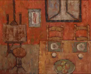 Jan Linschooten - Olieverf op paneel, Ontbijt in het atelier - Ingelijst kopen? Bied vanaf 200!