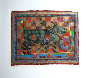 Eric Toebosch - Zeefdruk, Ongevaarlijke hond - Ingelijst kopen? Bied vanaf 50!