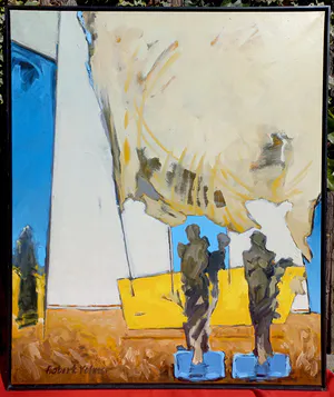 Robert Volmer - Statues, olieverf op doek (mooi ingelijst, groot) kopen? Bied vanaf 395!