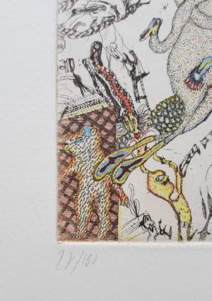 Felix Waske - Compositie met figuren, aquatint ets met vernis mou kopen? Bied vanaf 40!