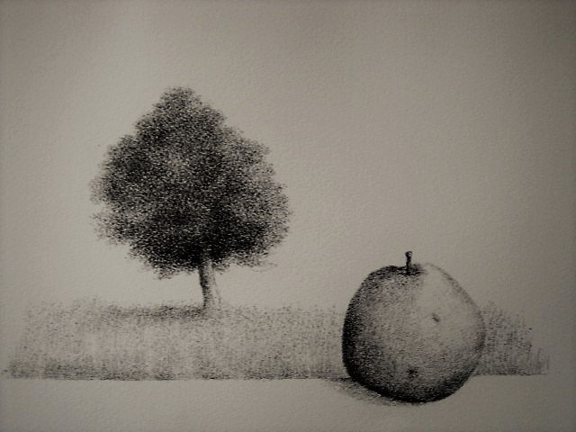 Metten Koornstra - meester van de verstilling - Appel en Boom - gesigneerd 1972 verkocht voor € 1!