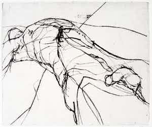 Hans Abbing - Liggend naakt, droge naald ets verkocht voor € 45!