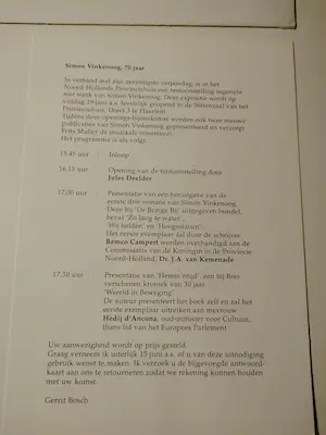 Simon Vinkenoog - Vreugdevuur - Gesigneerd + uitnodiging kopen? Bied vanaf 5!