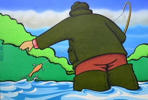 Wim Heesakkers - Gouache - The Fisherman kopen? Bied vanaf 10!