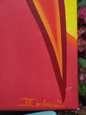 Donna Corbani - Acrylverf op doek , On Fire – 2004 – Groot , 120 x 50 cm kopen? Bied vanaf 1!