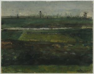 Maarten Kemper - Aquarel, Dokken bij de Europoort - Ingelijst kopen? Bied vanaf 20!