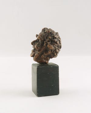 Bep van den Bergh - Brons en natuursteen, Hoofd op sokkel kopen? Bied vanaf 20!