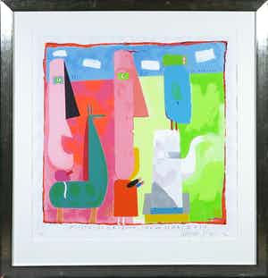 Wouter Stips - Zeefdruk, Mijn Horizon, Jouw Horizon - ingelijst verkocht voor € 50!