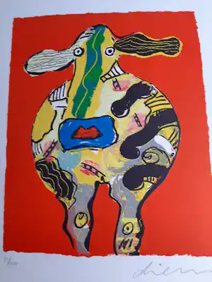 Peter Diem - Zeefdruk Cow verkocht voor € 40!