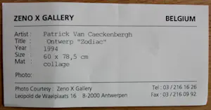 Patrick Van Caekenbergh - Collage: ontwerp "Zodiac" - 1994 kopen? Bied vanaf 2000!