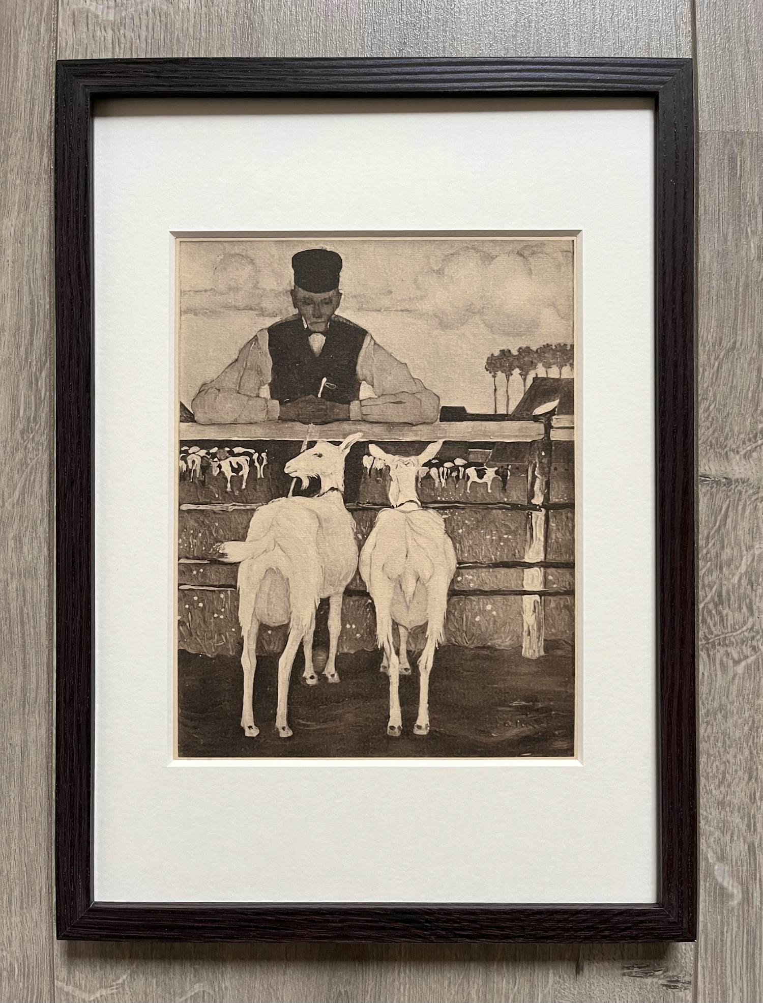 Jan Mankes - Originele Heliogravure Vader met Geitjes 1923 kopen? Bied vanaf 135!
