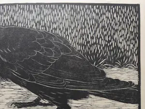 Jan Mankes - Schreeuwende kraai. Houtsnede uit Wendingen. kopen? Bied vanaf 225!