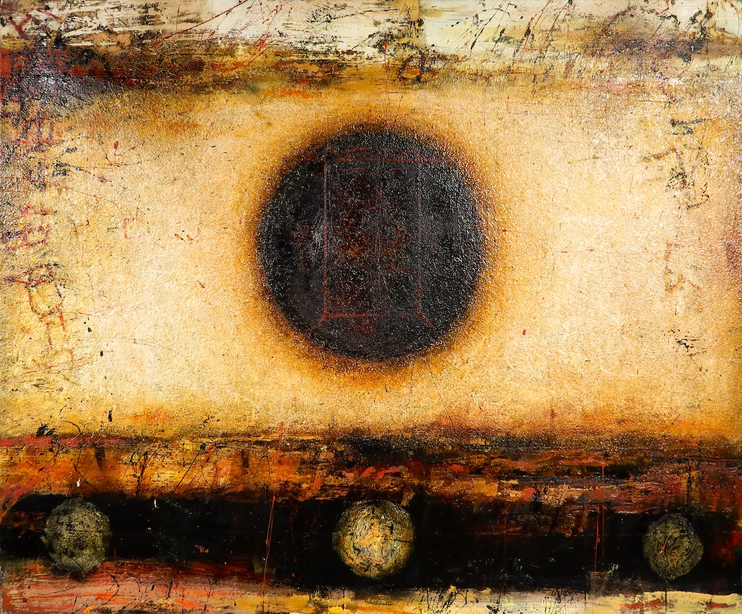 Mariusz Krawczyk - Olieverf op doek, Rites-Place 1-201 (Groot) verkocht voor € 1!