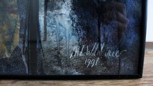 Maya Wildevuur - gemengde techniek op papier: Geisha met waaier - 1991 kopen? Bied vanaf 395!