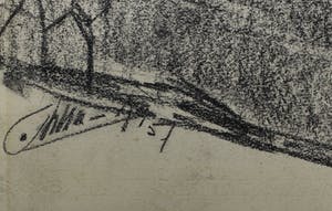 Niet of onleesbaar gesigneerd - krijttekening - Tourrettes-sur-Loup ( Frankrijk) kopen? Bied vanaf 1!