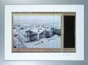Christo - Gesigneerde druk Wrapped Reichstag - Ingelijst verkocht voor € 1!