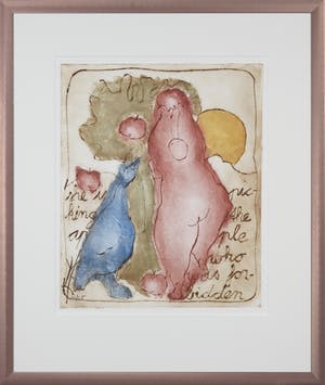 Ludy van Huffel - Handgekleurde ets, Zonder titel - Ingelijst kopen? Bied vanaf 20!