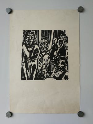 Aad de Haas - Zelfportret met figuren. kopen? Bied vanaf 49!