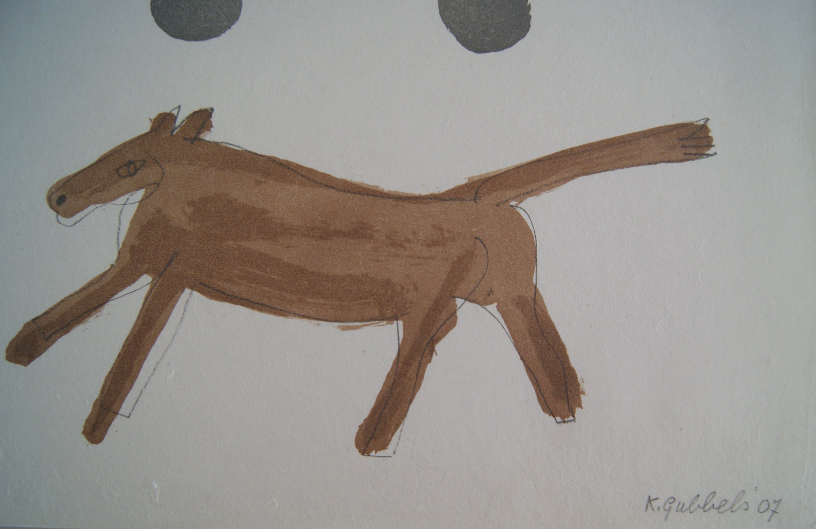 Klaas Gubbels - litho op handgeschept papier 'De kar' - 2007 kopen? Bied vanaf 145!