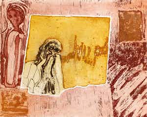 Jan Montyn - Interior Cambodga, aquatint ets (kleine oplage) verkocht voor € 100!