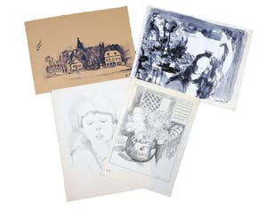 Joe Wols - Lot van vier tekeningen, Zonder titel kopen? Bied vanaf 1!