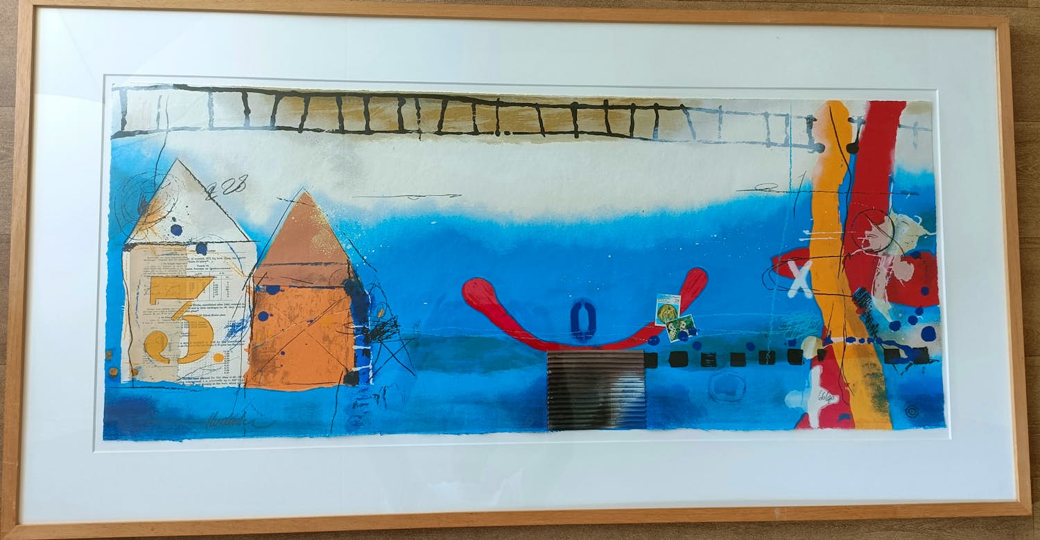 Theo Koster - Zonder titel prachtig bewerkte zeefdruk ingelijst verkocht voor € 170!