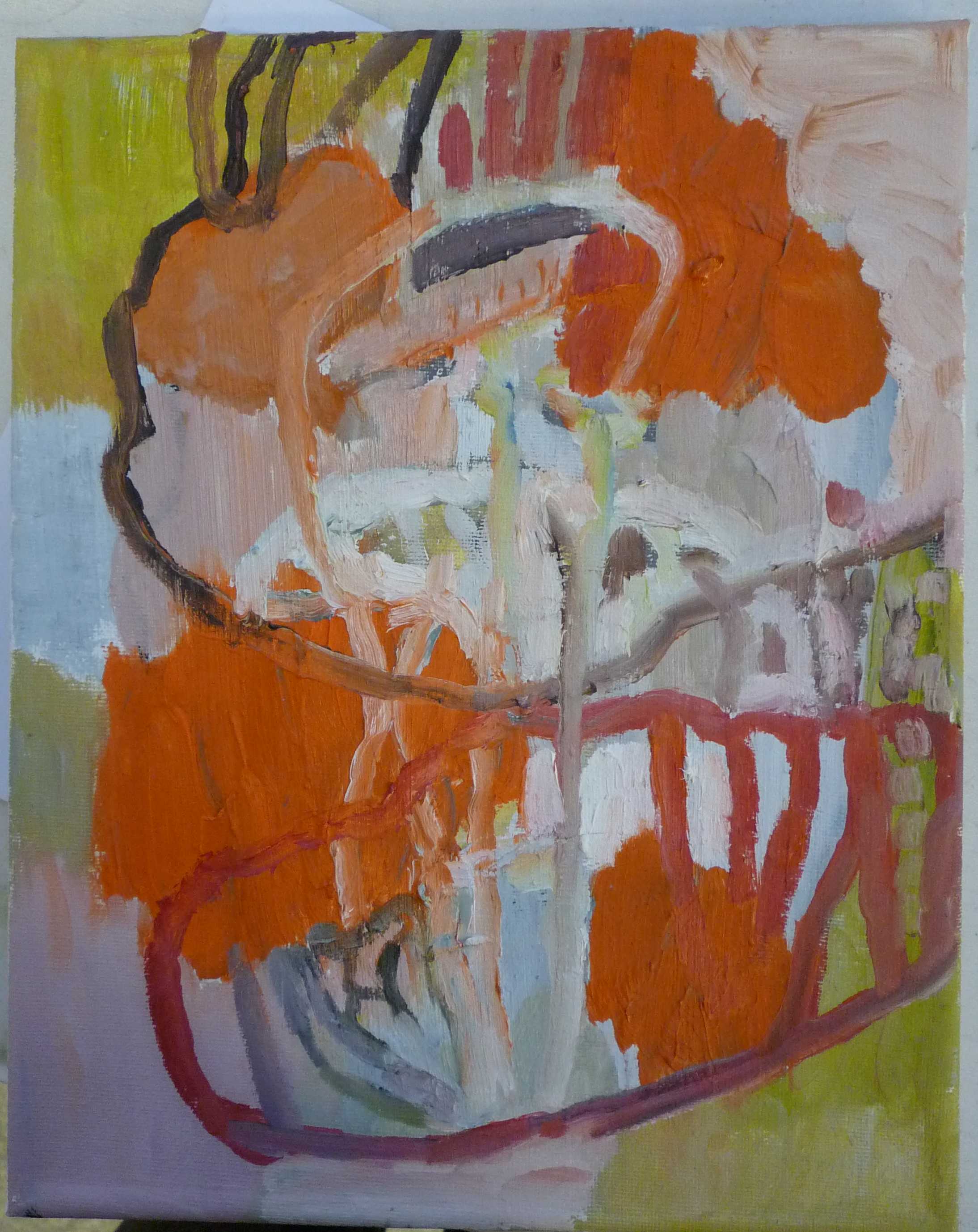 Irene van den Bos - Abstract Orange kopen? Bied vanaf 1!