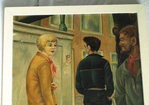 Niet of onleesbaar gesigneerd - Olieverf op doek , Op een gracht in Amsterdam – ingelijst - 1958 kopen? Bied vanaf 1!