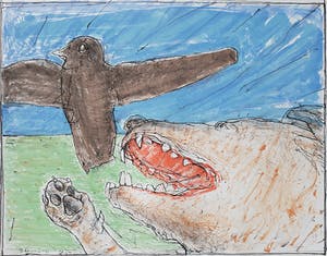 Co Westerik - Hond met vogel, litho (groot) kopen? Bied vanaf 275!