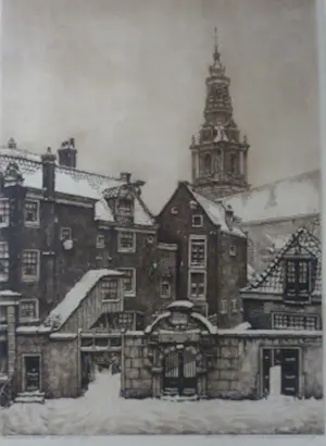 Cornelis Brandenburg - Zuiderkerk met poortje in de sneeuw (Amsterdam) kopen? Bied vanaf 95!