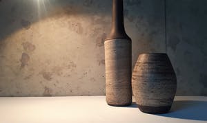 Potterie Ravelli - Twee berkenbast vazen kopen? Bied vanaf 1!
