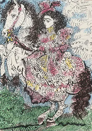 Pablo Picasso - Kleuren lithografie, “Jacqueline op paard”. kopen? Bied vanaf 70!