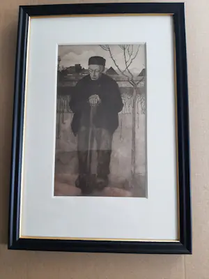 Jan Mankes - Heliogravure, titel, Douwe met spa kopen? Bied vanaf 120!