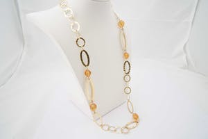 2546 - Vintage verguld 1e Geh. Zilveren Halssierraad - Milor Italy - kopen? Bied vanaf 40!