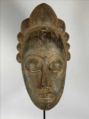 Baule - African Rare & Old Tribal Used Baule mask - Iv. Coast. kopen? Bied vanaf 65!