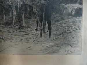 Anton Mauve (sr.) - Geiten in stal kopen? Bied vanaf 30!