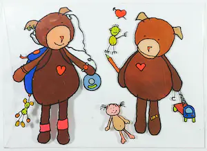 Ella Steenmeijer - Acryl op plexiglas, Kindertekening kopen? Bied vanaf 1!