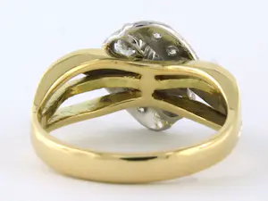 18k gouden ring met briljant en single cut geslepen diamant 0.43ct - rm 16.5 kopen? Bied vanaf 550!