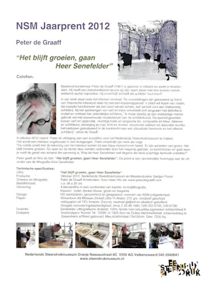 Peter de Graaff - Het blijft groeien, gaan heer Senefelder kopen? Bied vanaf 100!