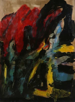 Pieter Haan - Gemengde techniek op papier, Zonder titel - Ingelijst kopen? Bied vanaf 60!