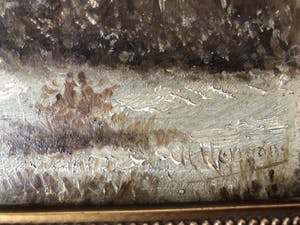 H. Hermans - Prachtig sneeuwlandschap in de bossen met boerenkar en paard. kopen? Bied vanaf 45!