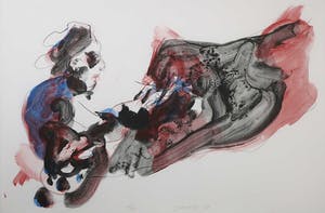 Ger Lataster - Litho, Het schilderen van de vlag - Ingelijst (Groot!) kopen? Bied vanaf 100!