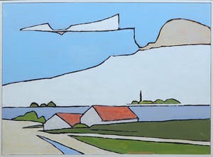 Paul Overhaus - Acryl op hardboard, Noord-Holland 2 - Ingelijst kopen? Bied vanaf 70!